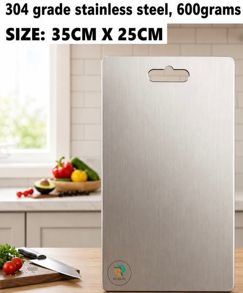 Stainless Steel Chopping Board Vegetable,Fruit Cutting, Kneeding, Cake Prep, Heavy Duty Chopping-Board (Size 35 CM X 25 CM)