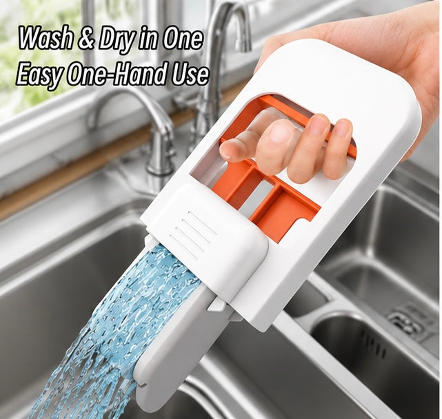 Foldable Self-Wringing Mini Mop | Portable Sponge Cleaner for Kitchen, Bathroom, Glass & Desktop Cleaning
